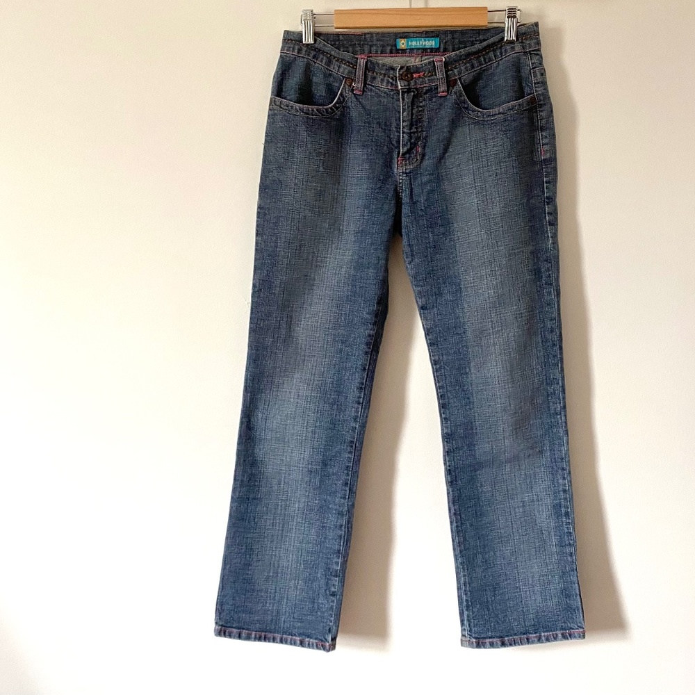 Vintage Hollywood Jeans Size 30 Pink Stitching